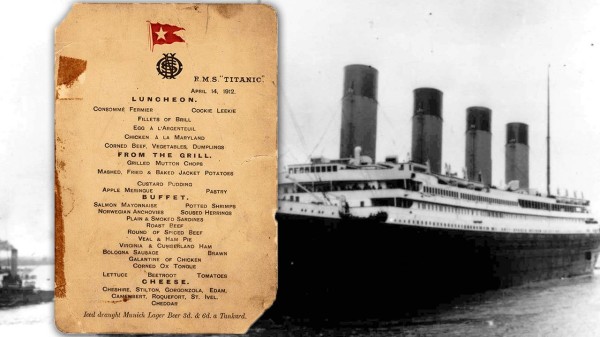 Last Titanic lunch menu