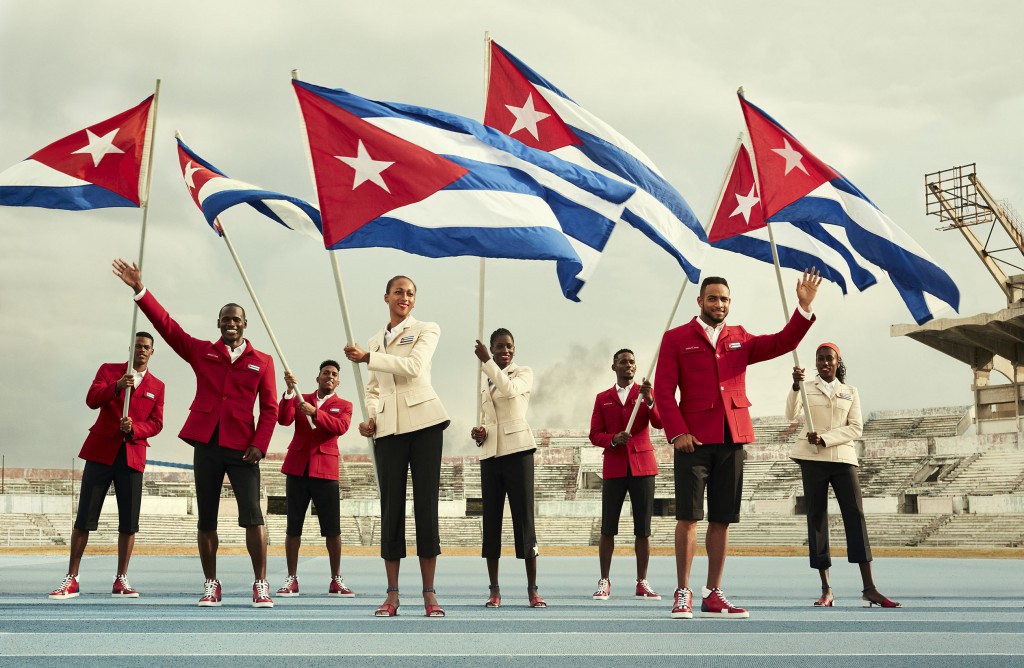 Christian Louboutin X SportyHenri.com Official Supplier of Cuban National delegation celebratory outfit with flags for Rio Olympic Games