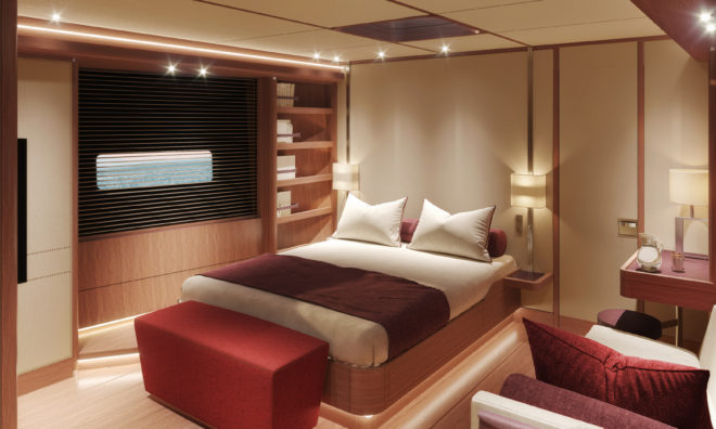 Render of the owner-forward layout in the Wine of Cowes finish